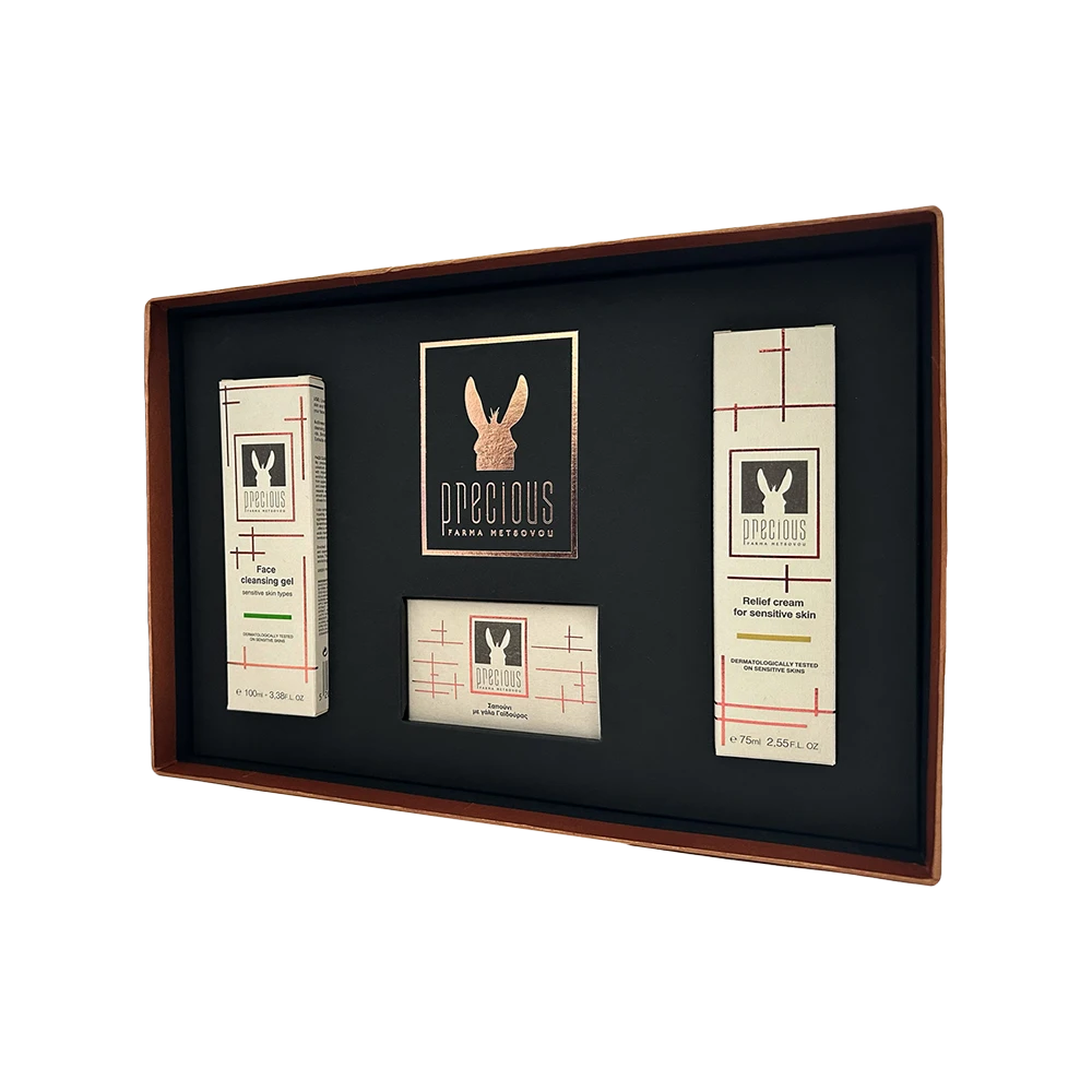 Premium Gift Box Gel καθαρισμού, σαπούνι & κρέμα ανακούφισης με βιολογικό γάλα γαϊδούρας | Φάρμα Μετσόβου