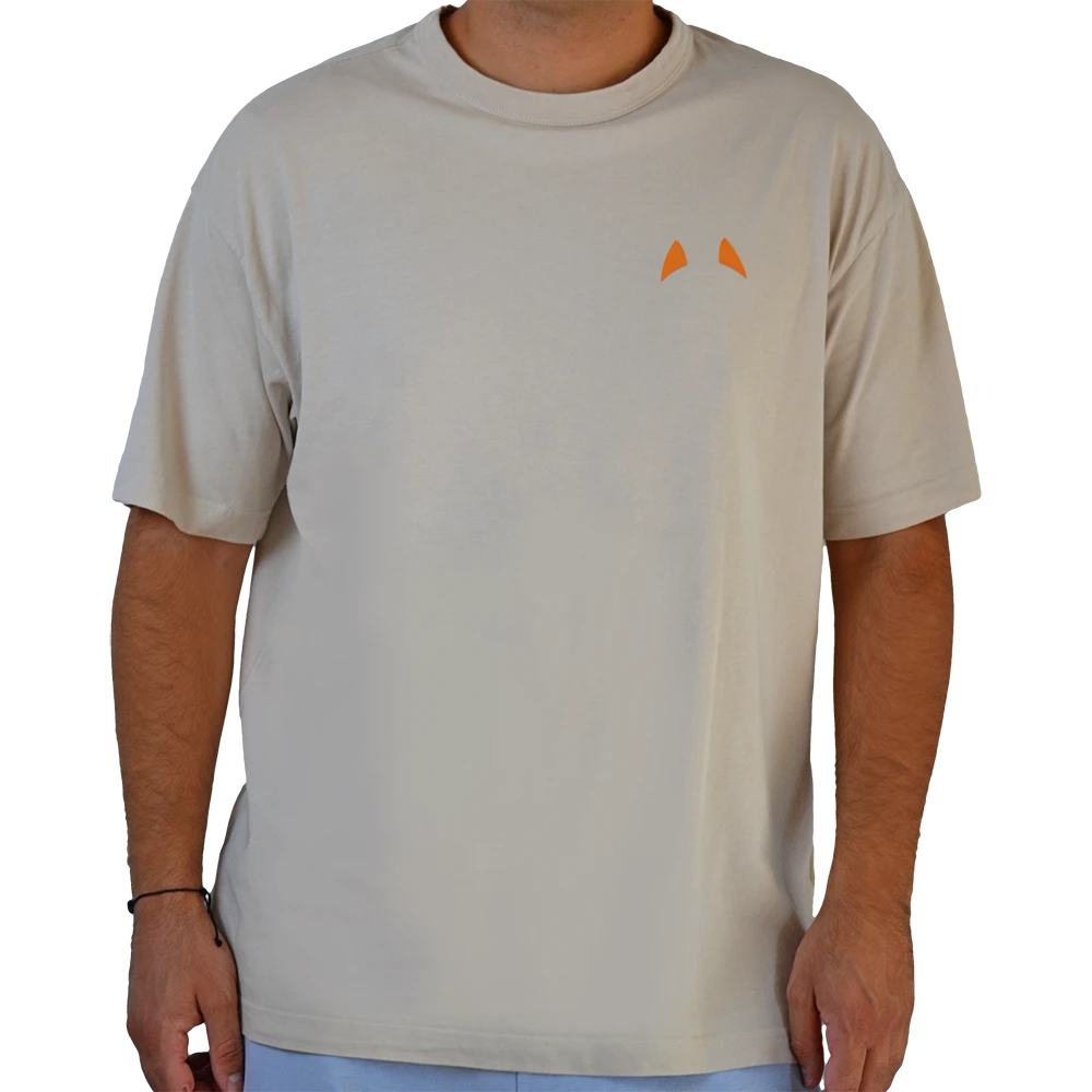 Μπεζ λούπυ T-shirt με σχέδιο μεγάλη αλεπού – Φαρδιά Γραμμή | λούπυ