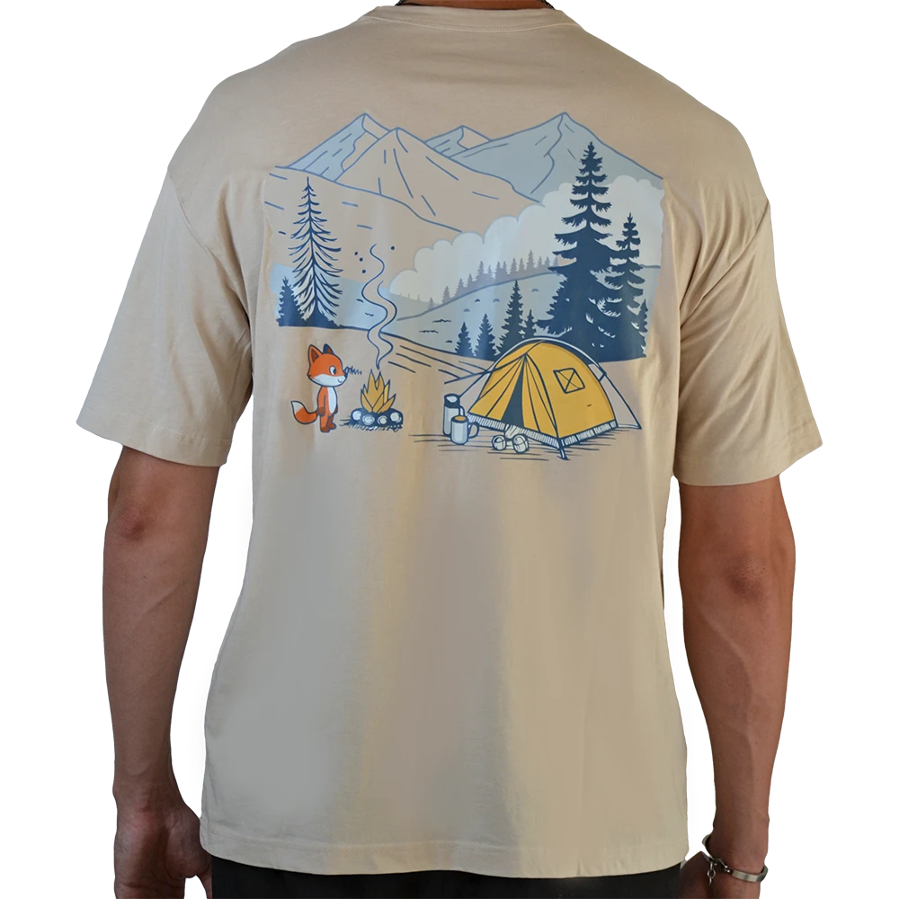 Μπεζ λούπυ T-shirt με σχέδιο μικρή αλεπού – Φαρδιά Γραμμή | λούπυ
