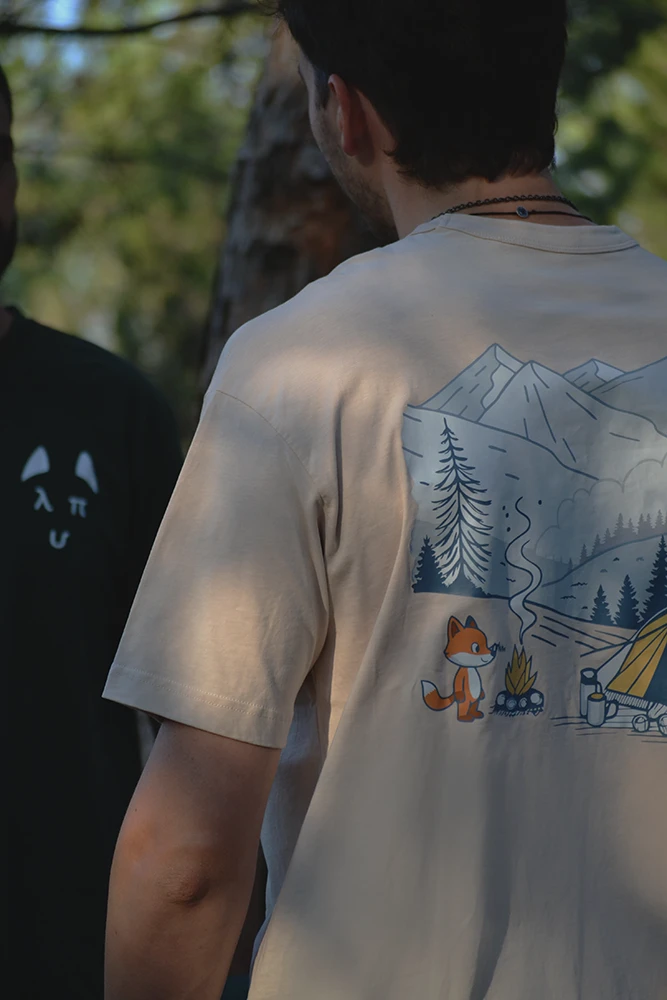 Μπεζ λούπυ T-shirt με σχέδιο μικρή αλεπού – Φαρδιά Γραμμή | λούπυ