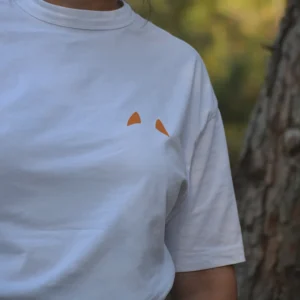 Λευκό λούπυ T-shirt με σχέδιο μεγάλη αλεπού – Φαρδιά Γραμμή | λούπυ