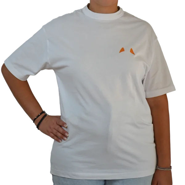 Λευκό λούπυ T-shirt με σχέδιο μεγάλη αλεπού – Φαρδιά Γραμμή | λούπυ